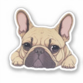 Cute Bulldog Sticker (Voorkant)