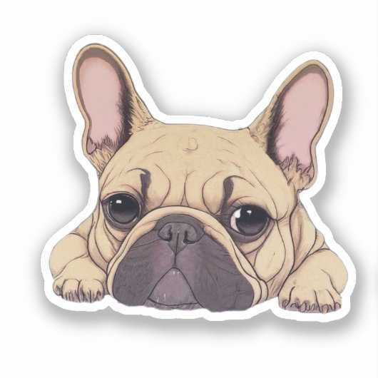 Cute Bulldog Sticker (Voorkant)