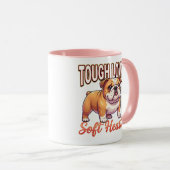 Cute Bulldog Valentine – Tough Love Soft Heart Mok (Voorkant rechts)