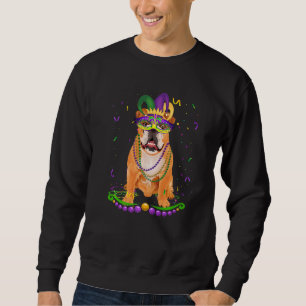 Cute Bulldog Wearing Carnival Mask Mardi Gras Dogs Trui