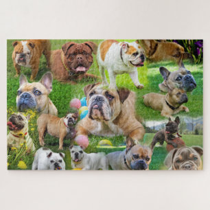 Cute Bulldogs Art   Foto-collage-honden Legpuzzel