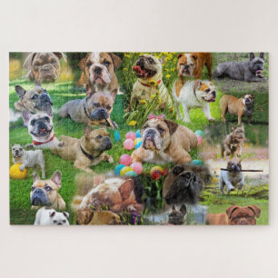 Cute Bulldogs Art Foto-collage-honden Legpuzzel
