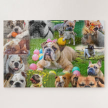 Cute Bulldogs Art | Foto-collage-honden