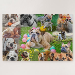 Cute Bulldogs Art   Foto-collage-honden Legpuzzel
