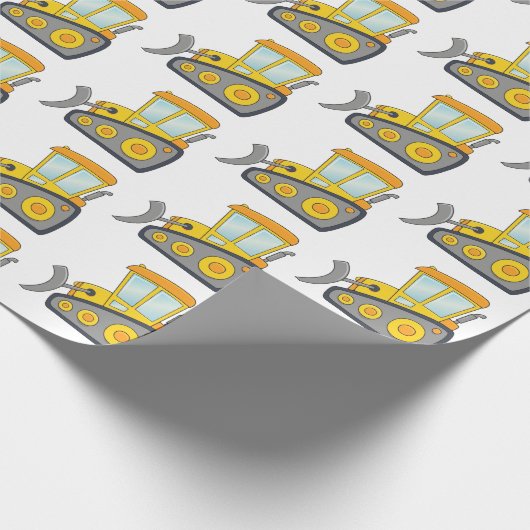 Cute Bulldozer Pattern Cadeaupapier (Hoek)