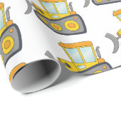 Cute Bulldozer Pattern Cadeaupapier (Rol Hoek)