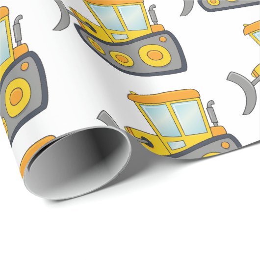 Cute Bulldozer Pattern Cadeaupapier (Rol Hoek)