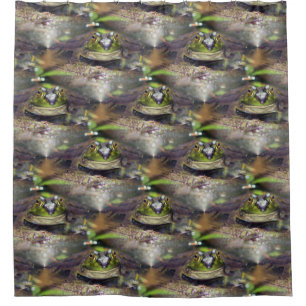 Cute Bullfrog Animal Natuur Pattern Douchegordijn