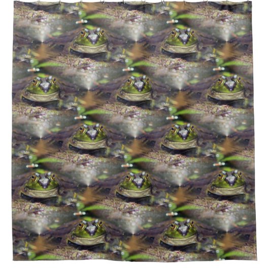 Cute Bullfrog Animal Natuur Pattern Douchegordijn (Voorkant)