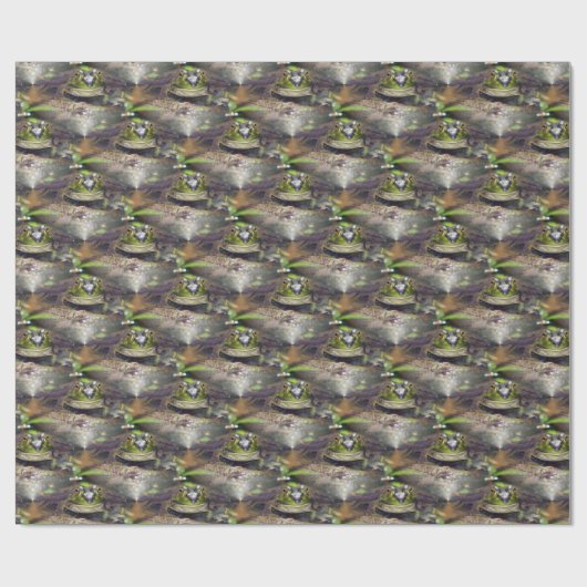 Cute Bullfrog Face Animal Natuur Pattern Cadeaupapier (Vlak)