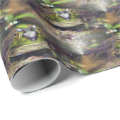 Cute Bullfrog Face Animal Natuur Pattern Cadeaupapier (Rol Hoek)