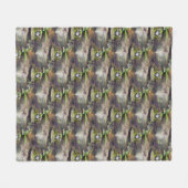 Cute Bullfrog Face Animal Natuur Pattern Fleece Deken (Voorkant (Horizontaal))