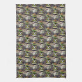 Cute Bullfrog Face Animal Natuur Pattern Theedoek (Verticaal)