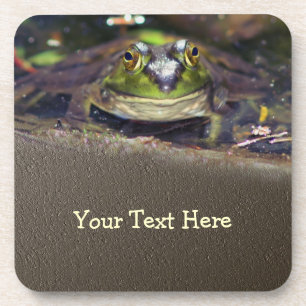 Cute Bullfrog Face Natuur Onderzetter Set