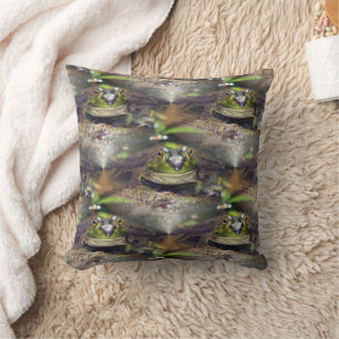 Cute Bullfrog Face Natuur Pattern Kussen