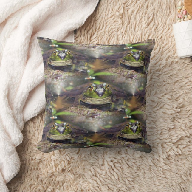 Cute Bullfrog Face Natuur Pattern Kussen (Deken)
