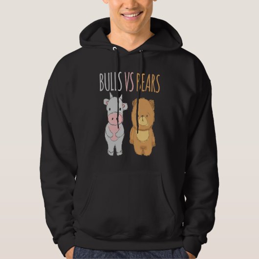 Cute Bulls vs Bears Forex Crypto Stock Traders Hoodie (Voorkant)