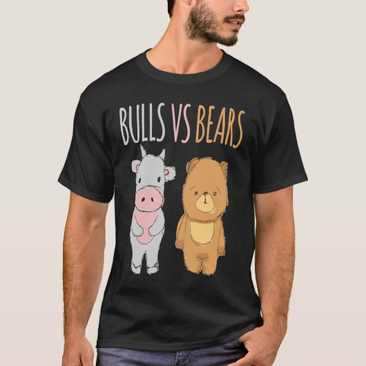 Cute Bulls vs Bears  Forex Crypto Stock Traders T-shirt (Voorkant)