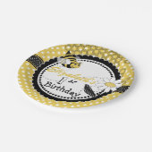 Cute Bumble Bee 1e verjaardag Partij Papieren Bordje (Gekanteld)