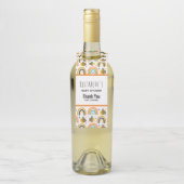 Cute Bumble Bee and Rainbows Pattern Baby shower Flessenhanger (Op fles)