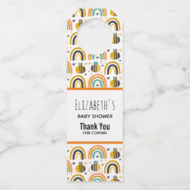 Cute Bumble Bee and Rainbows Pattern Baby shower Flessenhanger