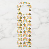 Cute Bumble Bee and Rainbows Pattern Baby shower Flessenhanger (Achterkant)