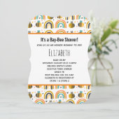 Cute Bumble Bee and Rainbows Pattern Baby shower Kaart (Staand voorkant)