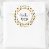 Cute Bumble Bee and Rainbows Pattern Baby shower Ronde Sticker (Tas)