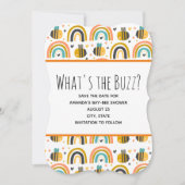 Cute Bumble Bee and Rainbows Pattern Baby shower Save The Date (Voorkant)