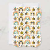 Cute Bumble Bee and Rainbows Pattern Baby shower Save The Date (Achterkant)