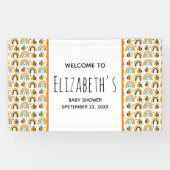 Cute Bumble Bee and Rainbows Pattern Baby shower Spandoek (Horizontaal)
