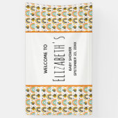 Cute Bumble Bee and Rainbows Pattern Baby shower Spandoek (Verticaal)