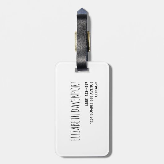 Cute Bumble Bee and Rainbows Pattern Bagagelabel (Achterkant verticaal)