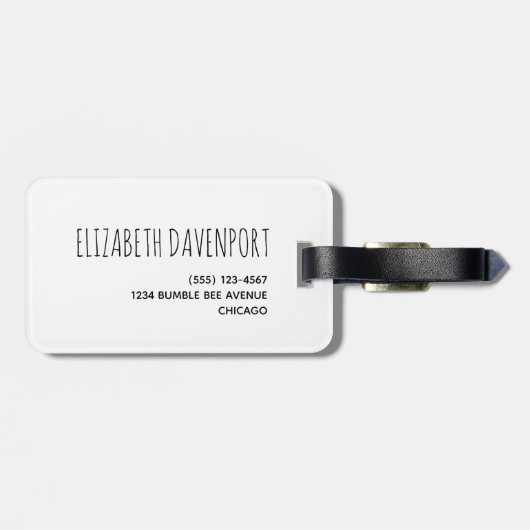 Cute Bumble Bee and Rainbows Pattern Bagagelabel (Achterkant horizontaal)