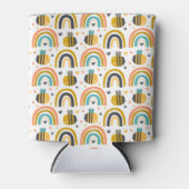 Cute Bumble Bee and Rainbows Pattern Blikjeskoeler (Voorkant)