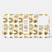 Cute Bumble Bee and Rainbows Pattern Case-Mate iPhone Case (Achterkant (horizontaal))