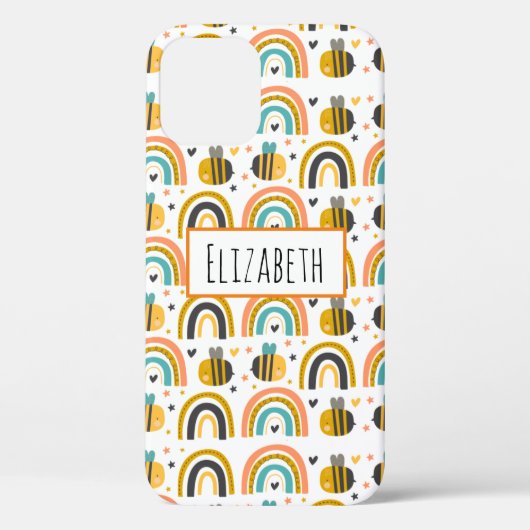 Cute Bumble Bee and Rainbows Pattern Case-Mate iPhone Case (Achterkant)