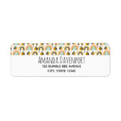 Cute Bumble Bee and Rainbows Pattern Etiket (Voorkant)