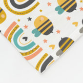 Cute Bumble Bee and Rainbows Pattern Fleece Deken (Hoek)