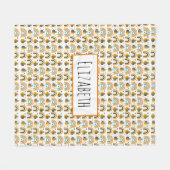 Cute Bumble Bee and Rainbows Pattern Fleece Deken (Voorkant (Horizontaal))