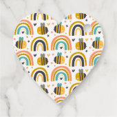 Cute Bumble Bee and Rainbows Pattern Hartelijk dan Bedankjes Labels (Achterkant)