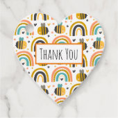 Cute Bumble Bee and Rainbows Pattern Hartelijk dan Bedankjes Labels (Voorkant)