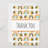 Cute Bumble Bee and Rainbows Pattern Hartelijk dan Bedankkaart (Voorkant)