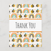 Cute Bumble Bee and Rainbows Pattern Hartelijk dan Briefkaart (Voorkant)