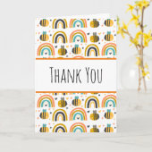 Cute Bumble Bee and Rainbows Pattern Hartelijk dan Kaart (Gele Bloem)