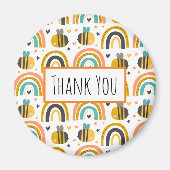 Cute Bumble Bee and Rainbows Pattern Hartelijk dan Magneet (Voorkant)