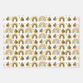 Cute Bumble Bee and Rainbows Pattern Inpakpapier Vel (Voorkant)