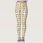 Cute Bumble Bee and Rainbows Pattern Leggings (Voorkant)