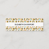 Cute Bumble Bee and Rainbows Pattern Mini Visitekaartje (Voorkant)