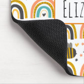 Cute Bumble Bee and Rainbows Pattern Muismat (Hoek)